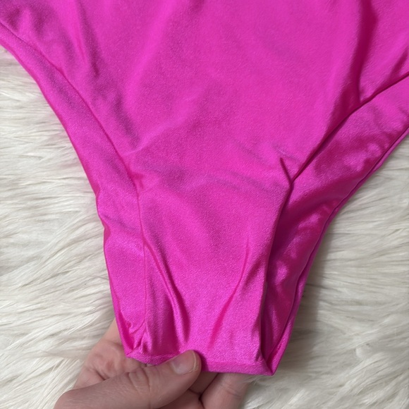 NWOT Flawed VYB Pink Shiny Butter Up High Waist XS Swim Bottoms - Picture 2 of 10